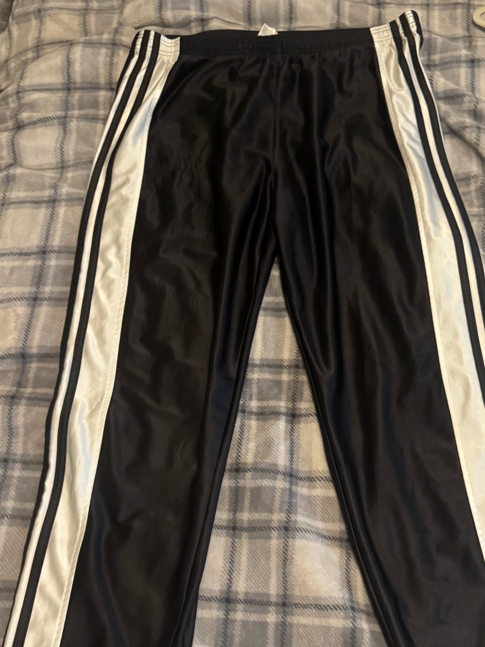 adidas Black Track Pants with White Side Panels